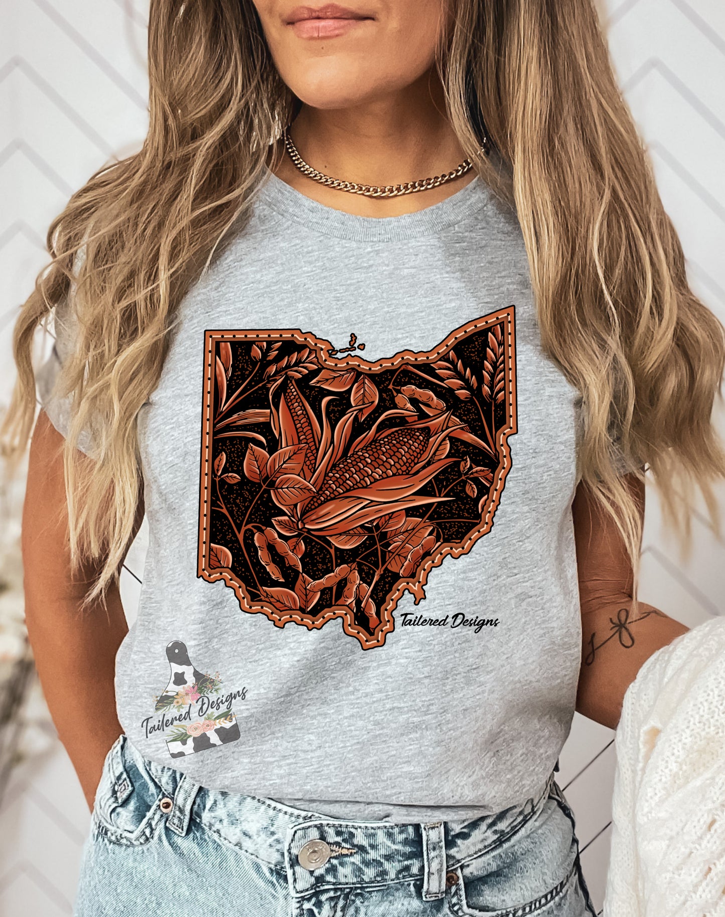 Tooled Leather Corn Design