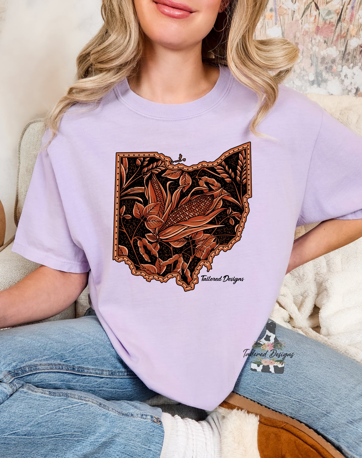 Tooled Leather Corn Design