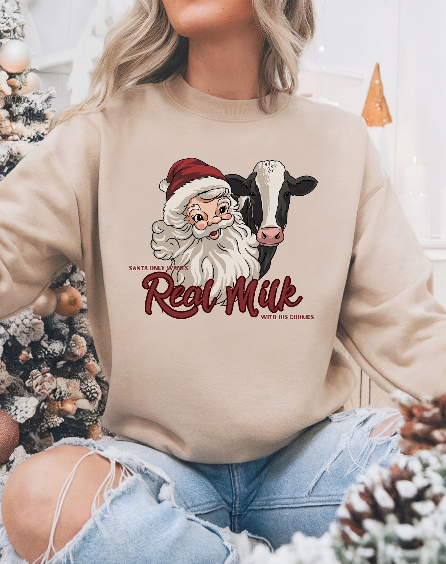 Santa only wants Real Milk Tee