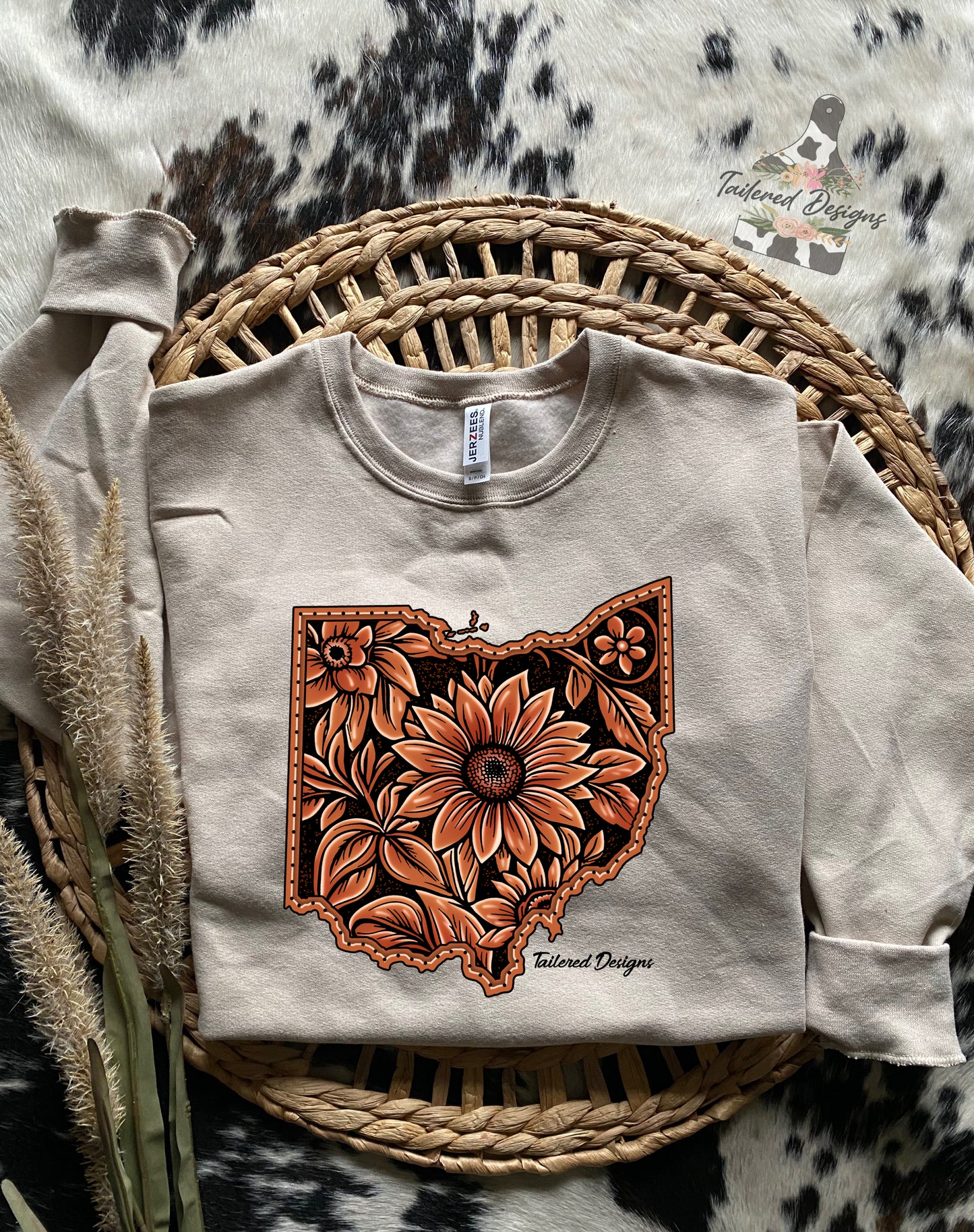Tooled Leather Sunflower sweatshirt