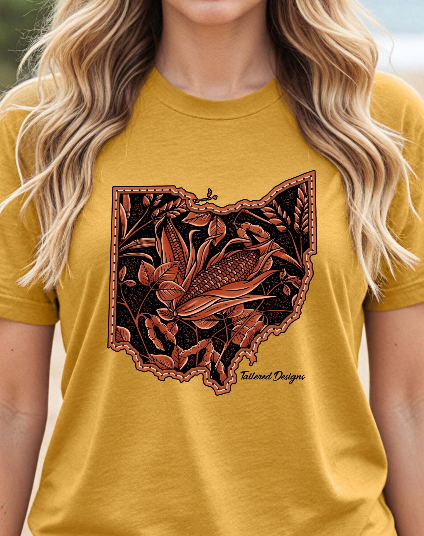 Tooled Leather Corn Design