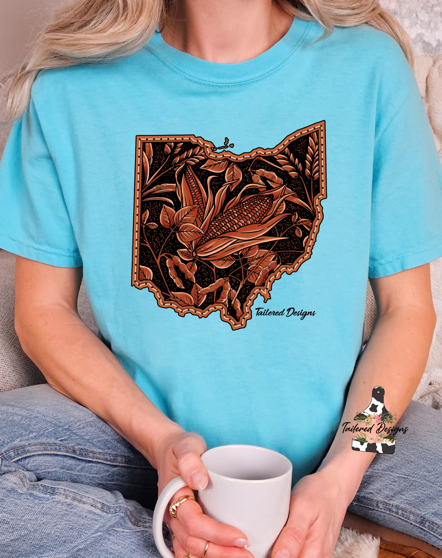 Tooled Leather Corn Design