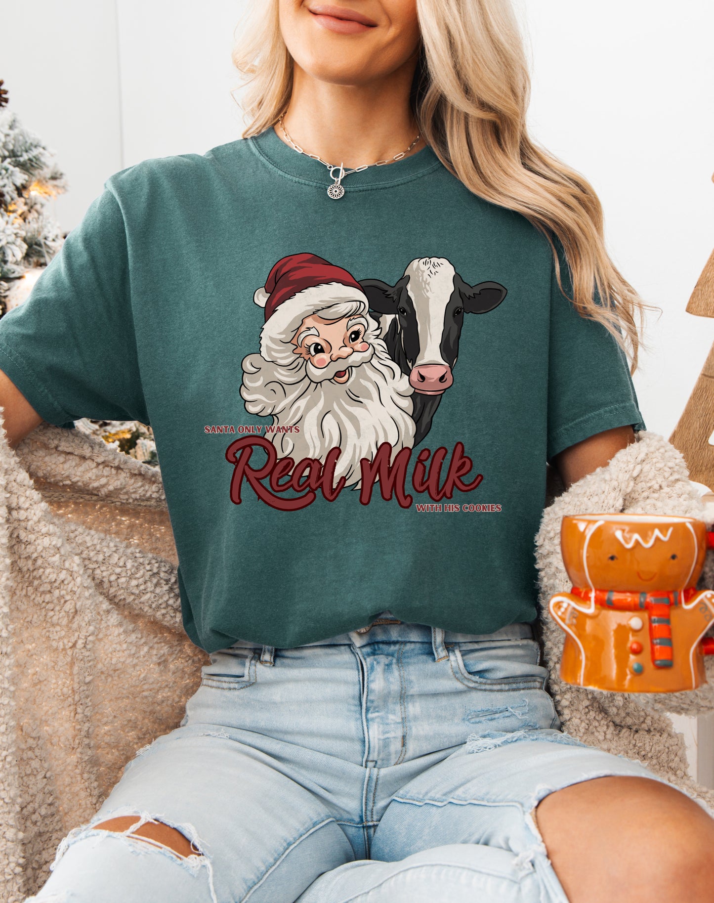 Santa only wants Real Milk Tee