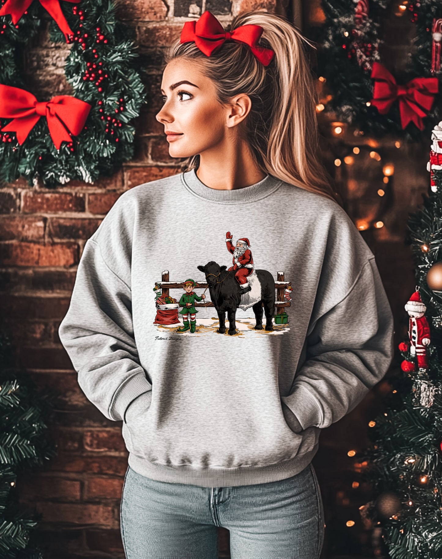 Here for the Holidays Belty Version Sweatshirt