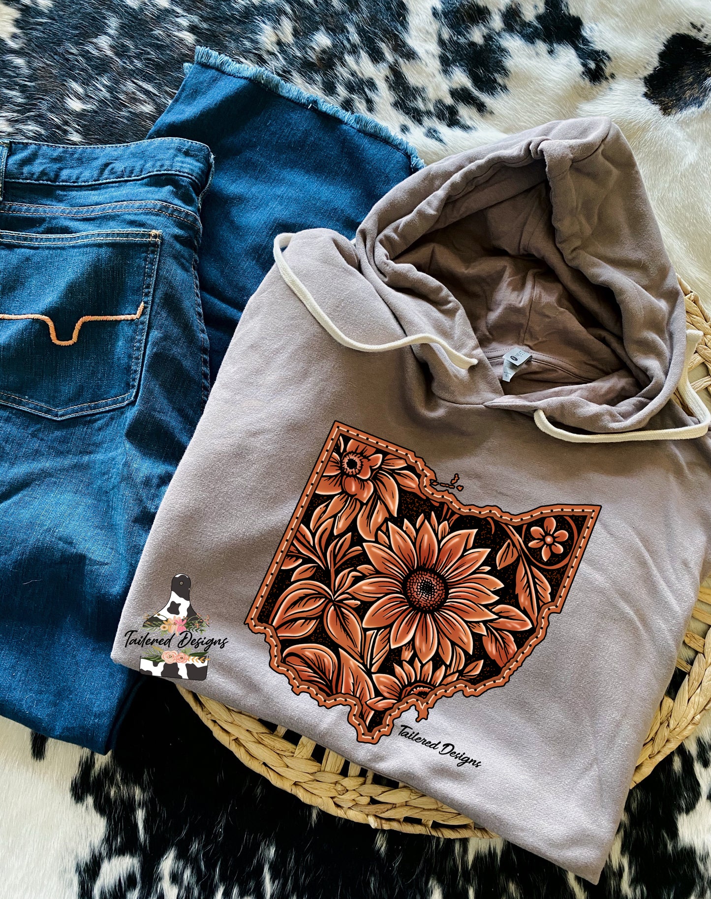 Tooled Leather Sunflower sweatshirt