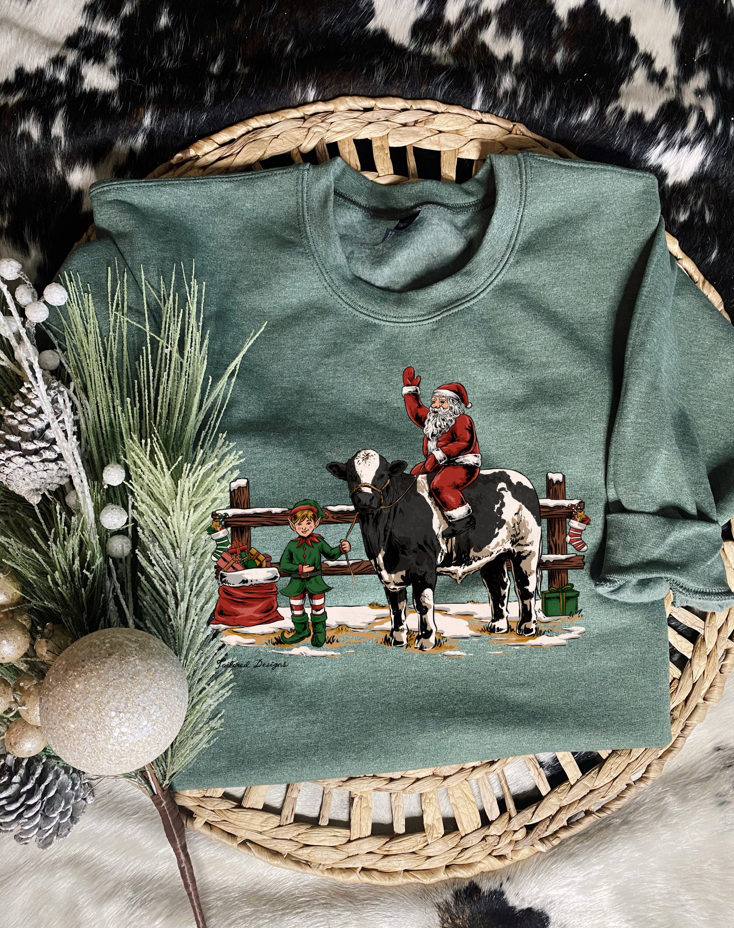 Here for the Holidays Holstein Version Sweatshirt