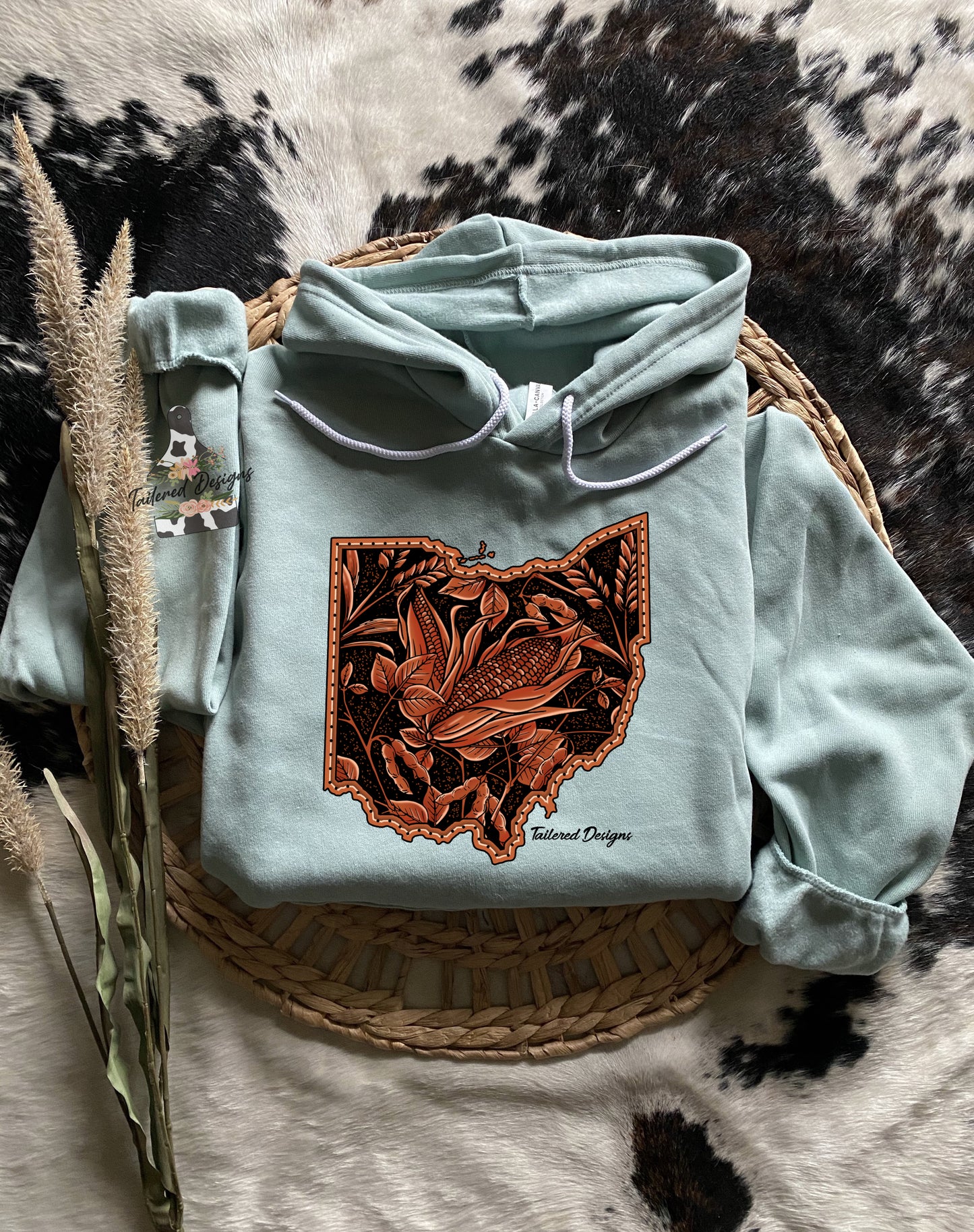 Tooled Leather Corn Design