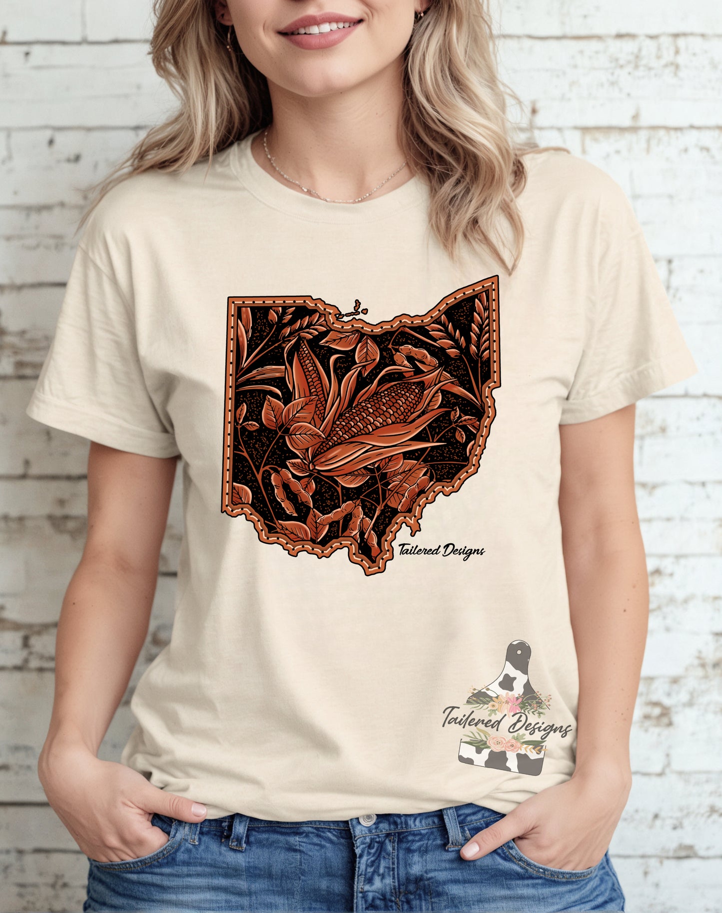 Tooled Leather Corn Design