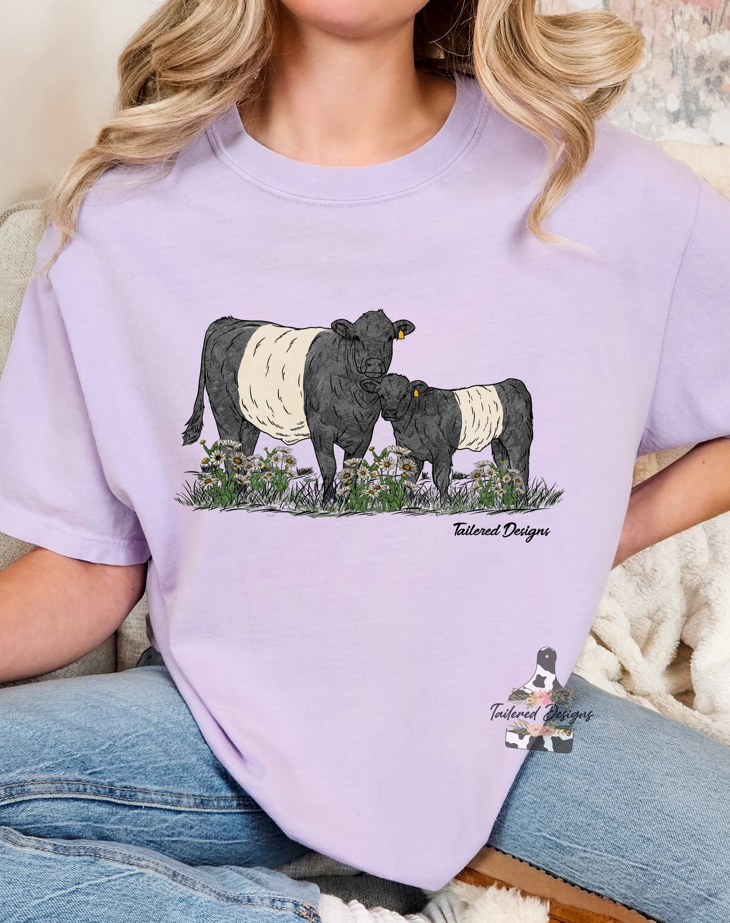Pasture full of Belted Galloways
