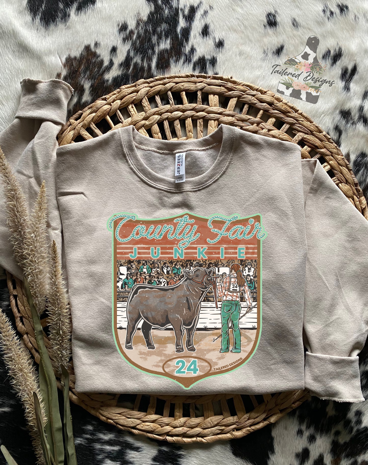 County Fair Junkie Sweatshirt: Beef with female showman