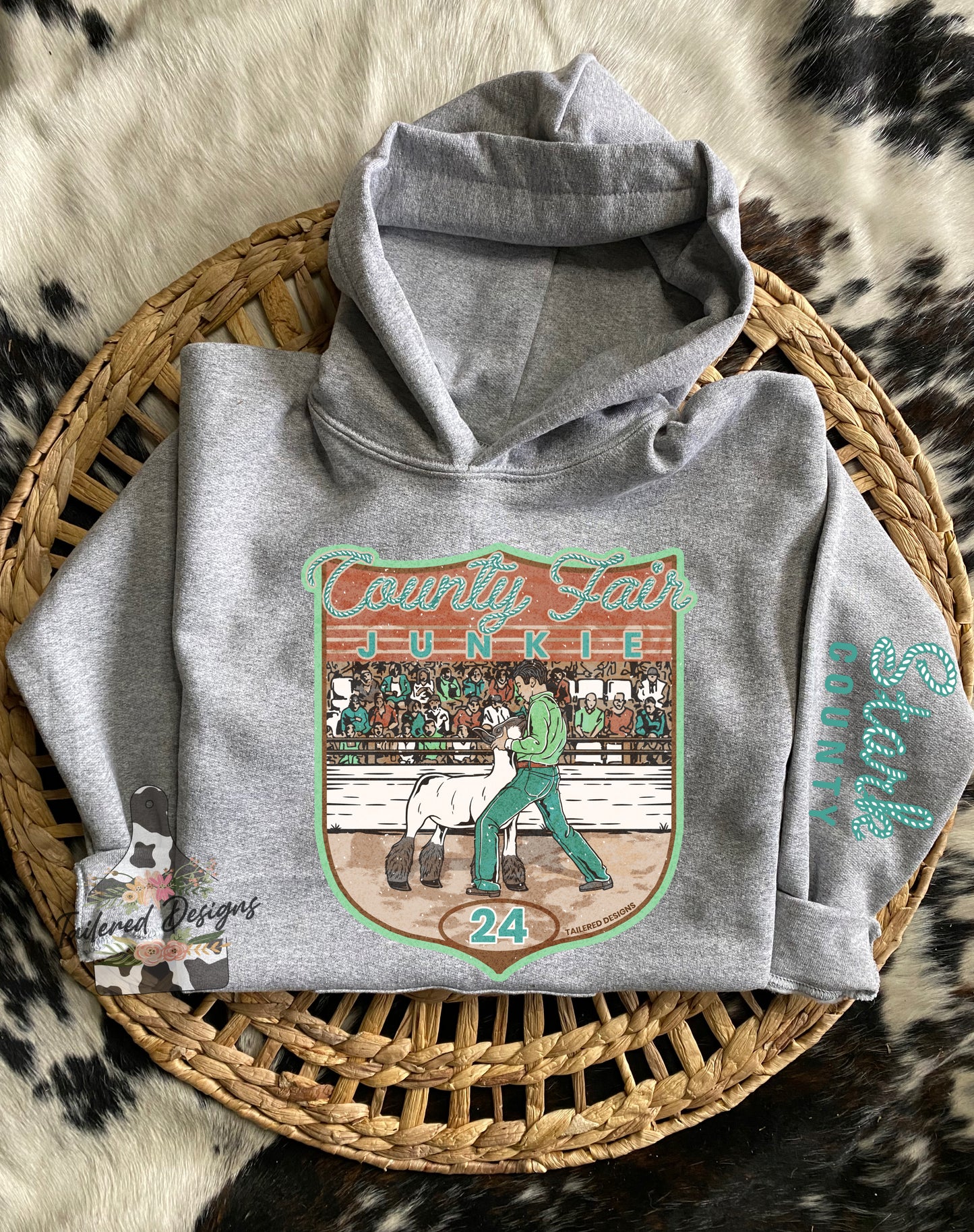 County Fair Junkie Sweatshirt: sheep with male showman