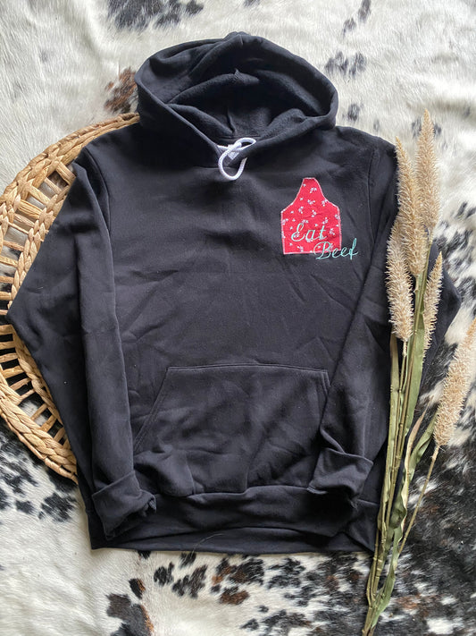 Eat Beef Embroidered Hoodie