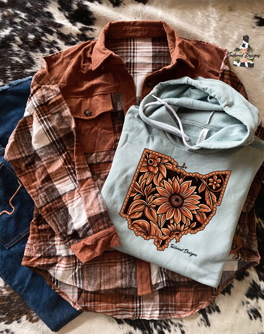 Tooled Leather Sunflower sweatshirt