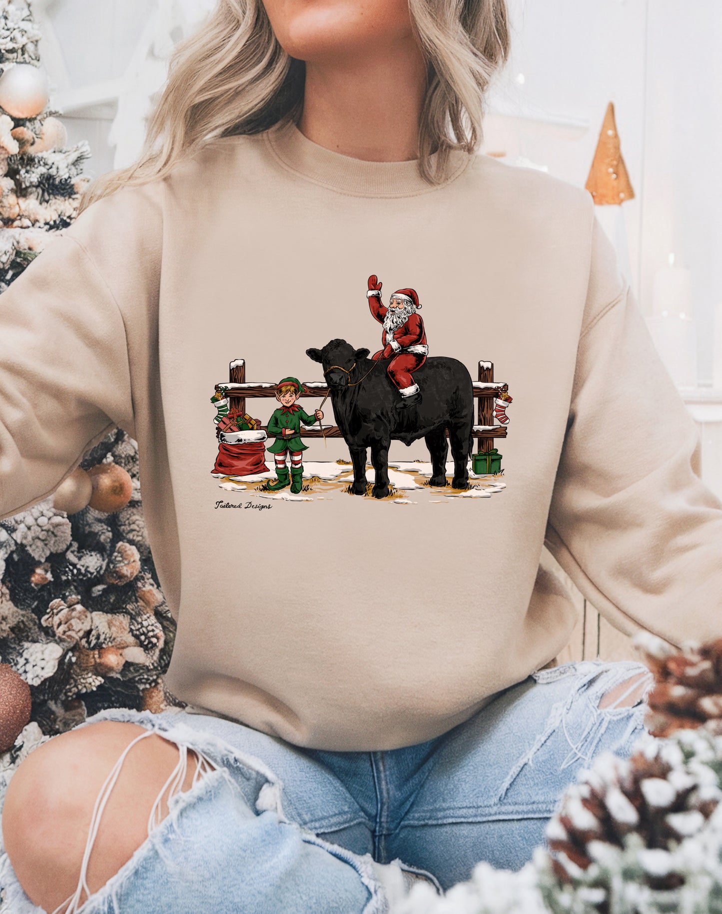 Here for the Holidays Angus Version Sweatshirt