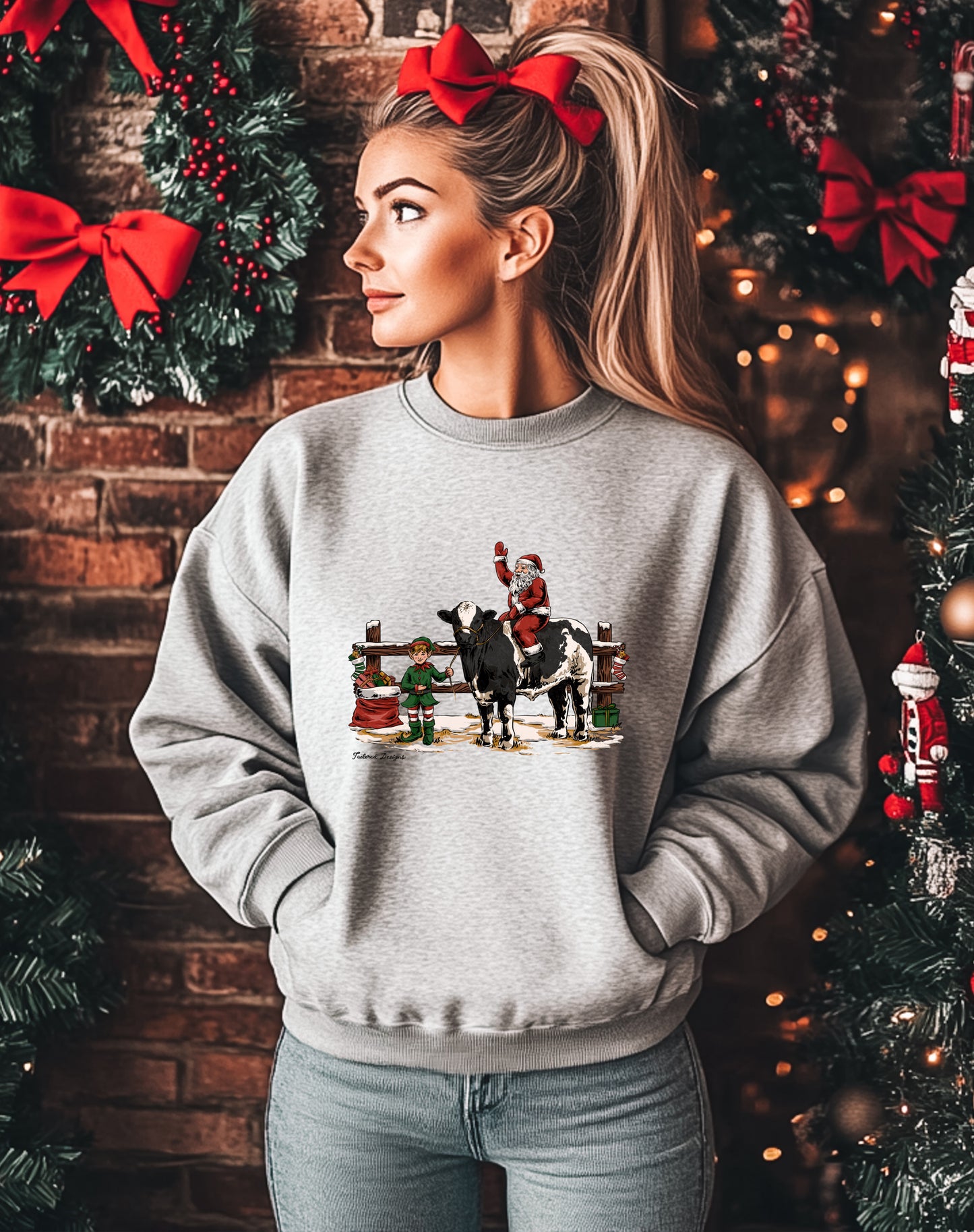 Here for the Holidays Holstein Version Sweatshirt