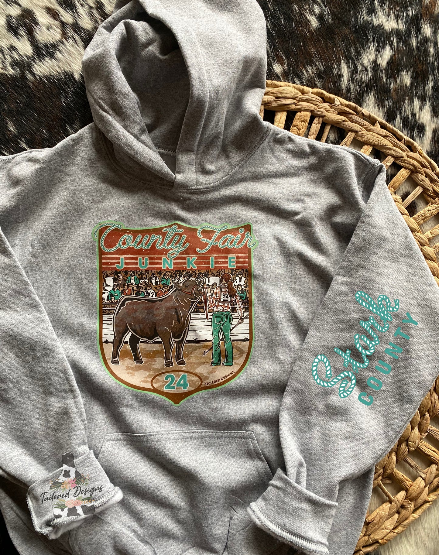 County Fair Junkie Sweatshirt: Beef with female showman